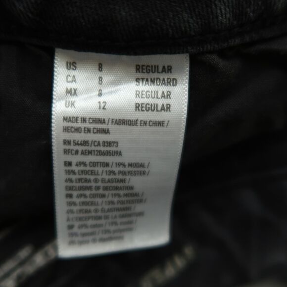 American Eagle Jeans Women's Size 8R Gray Super Low Jegging 26" Inseam Destroyed - Picture 10 of 16